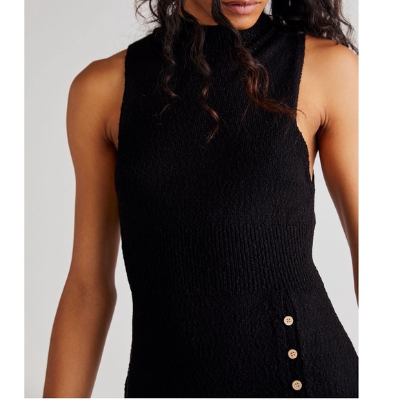 Free People Celeste Mini Sweater Dress Black XS - Picture 3 of 5